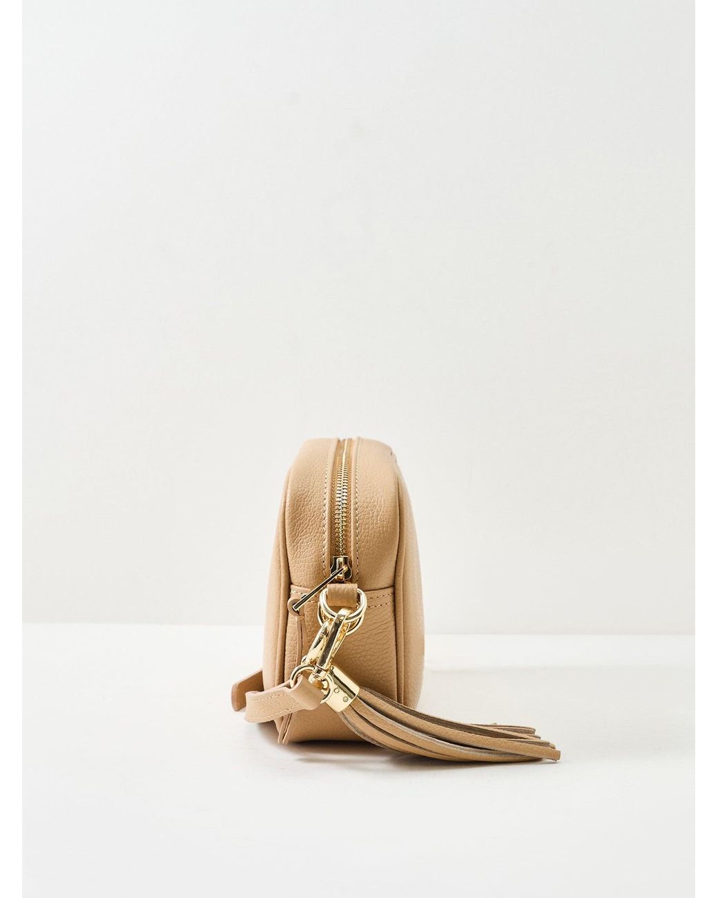 Apatchy London Natural Tassel Tan Crossbody Bag