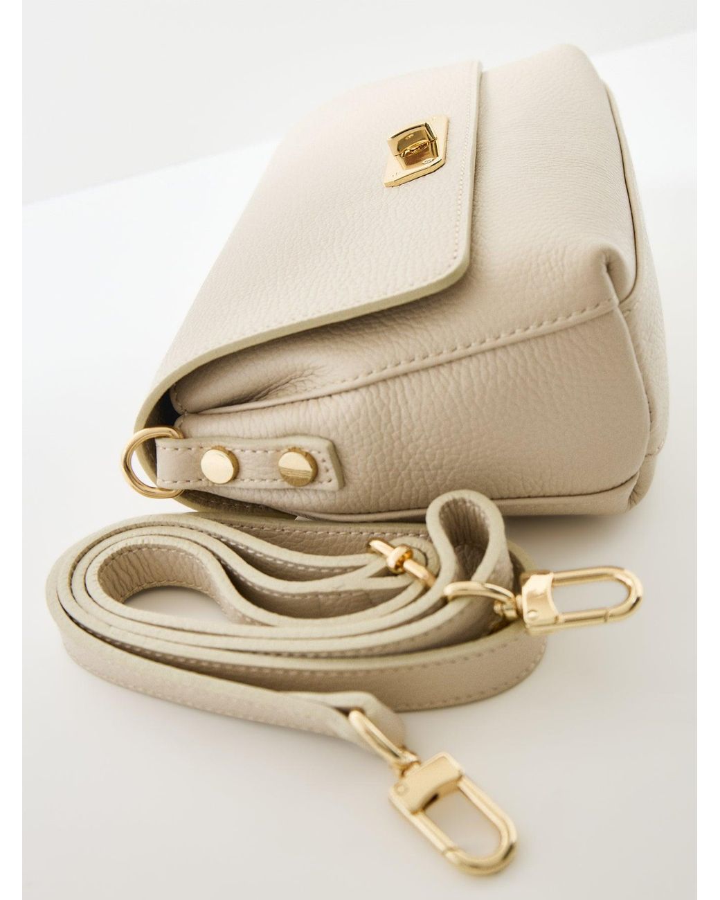 Apatchy London White Maisie Midi Shoulder Bag