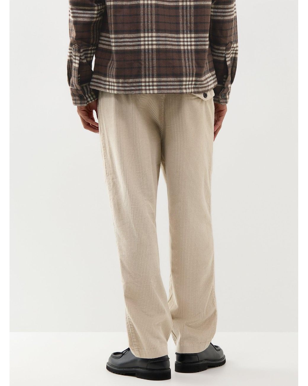 Farah Natural Adam Archive Organic Twin Pleat Trousers for men