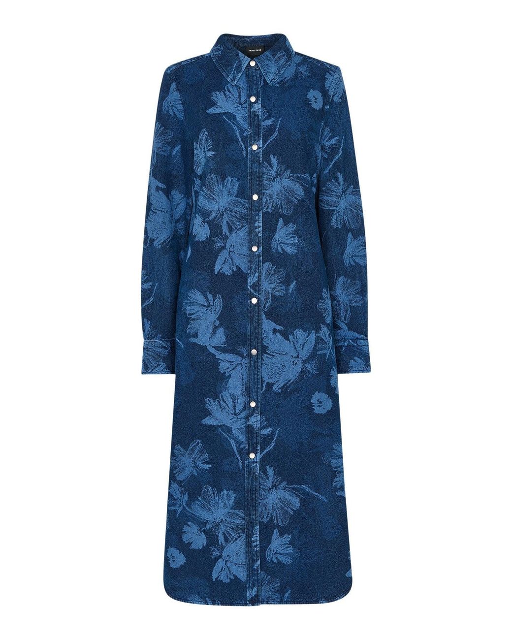 Whistles Blue Chalk Print Shirt Dress
