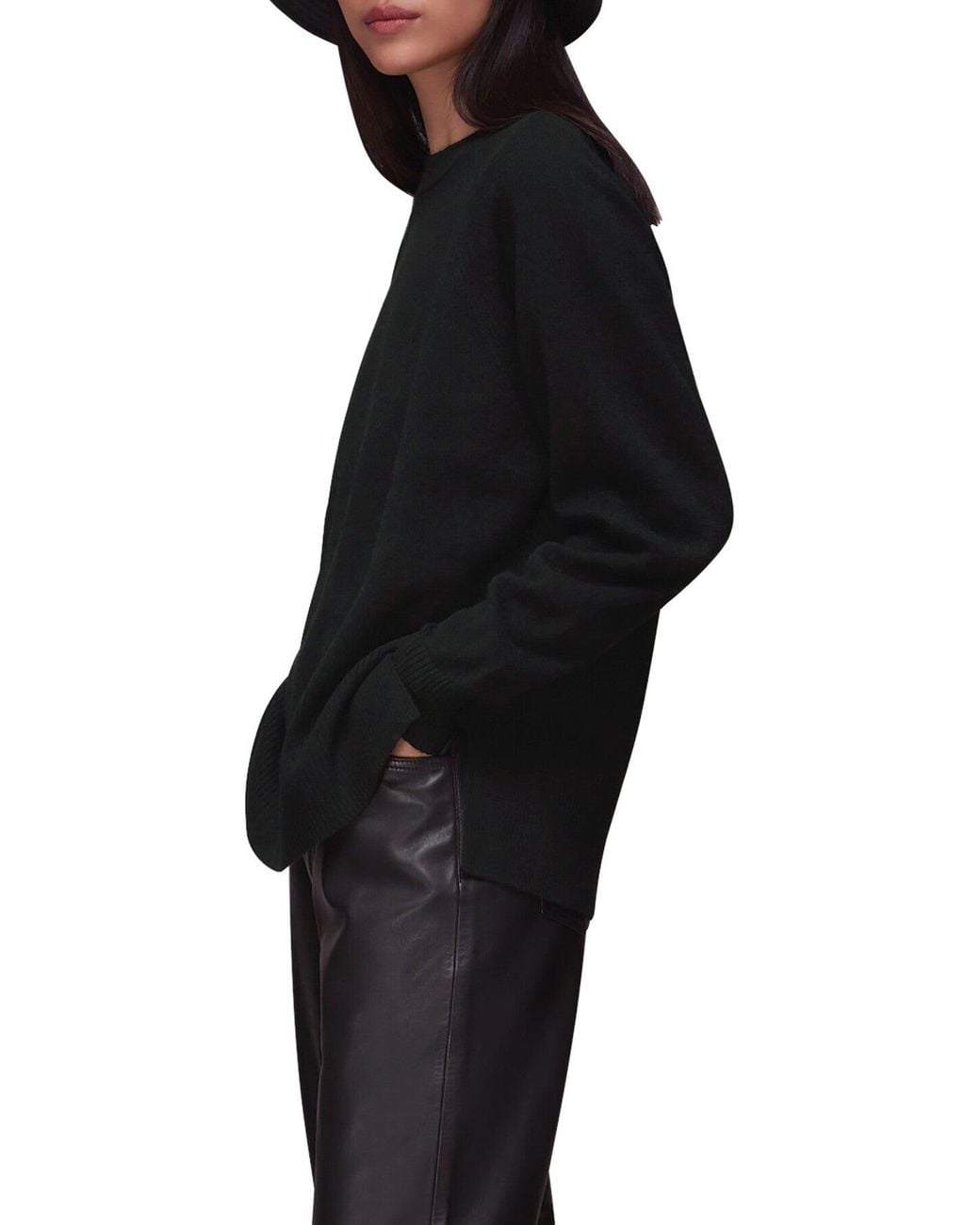 Whistles Black Women's Ultimate Cashmere Crew Neck