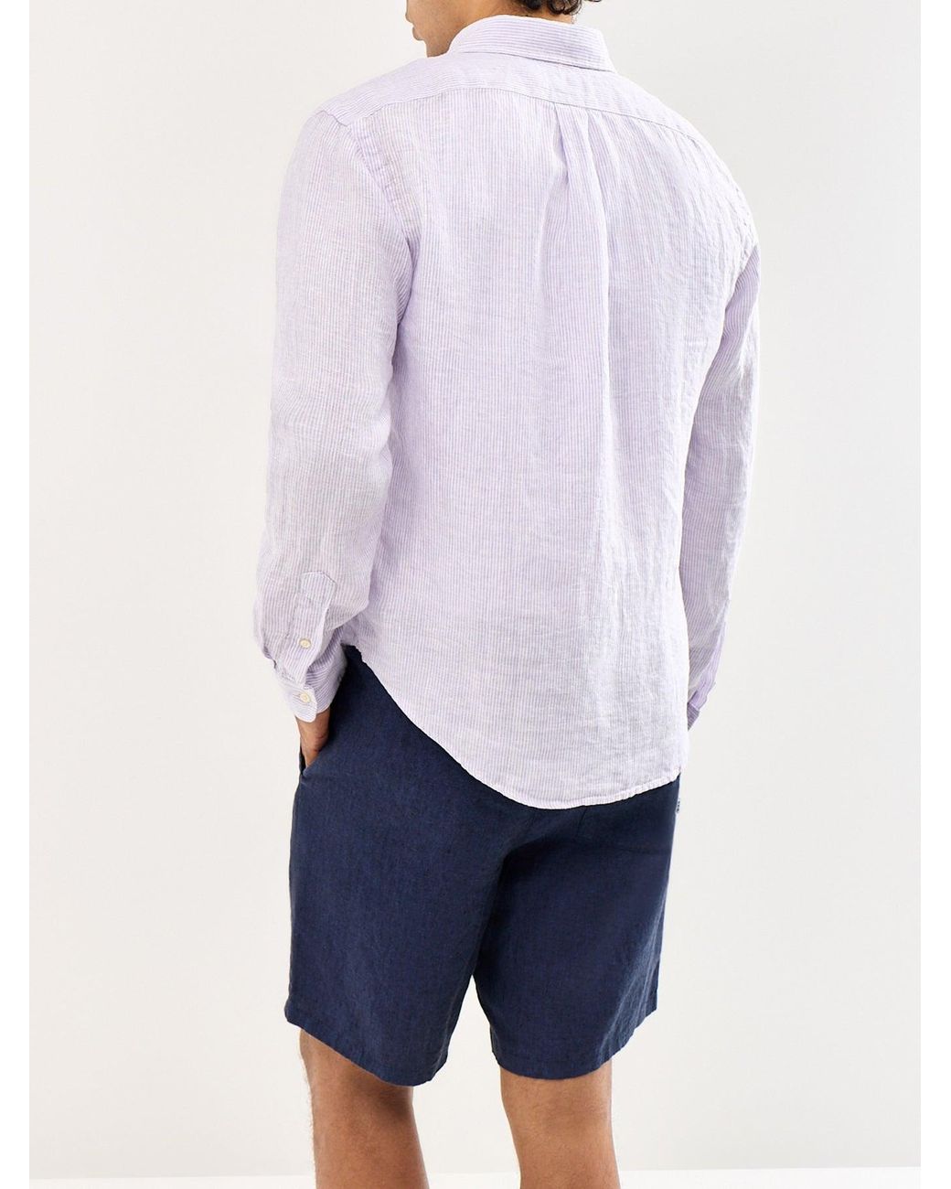 Polo Ralph Lauren White Custom Fit Pin Stripe Shirt for men