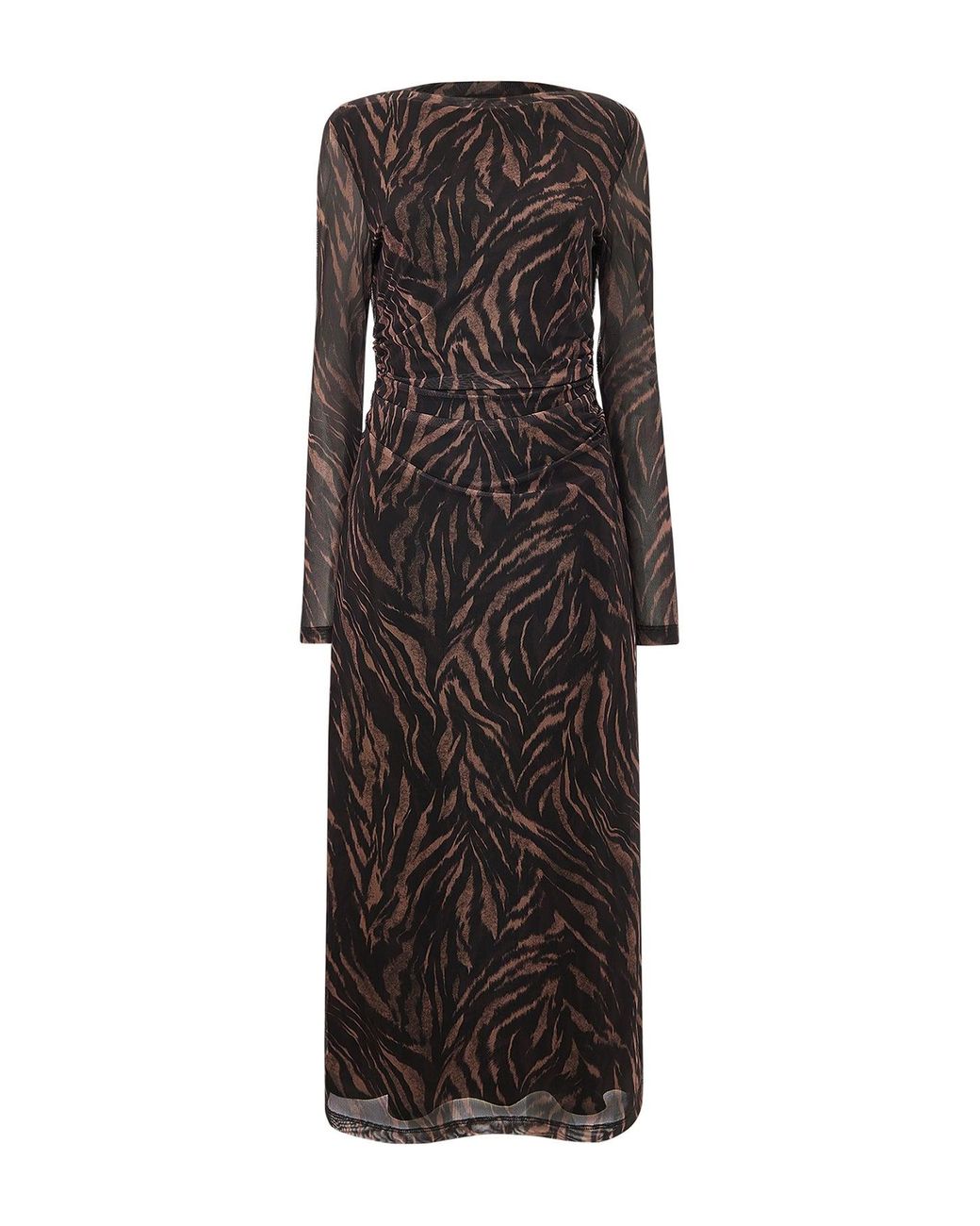 Whistles Black Abstract Zebra Mesh Dress