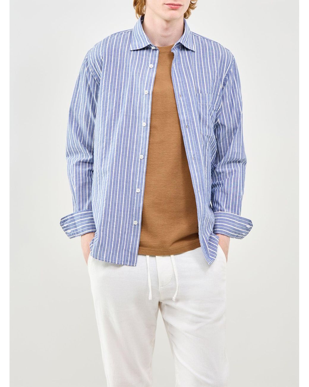 Hartford Blue Long Sleeve Shirt for men