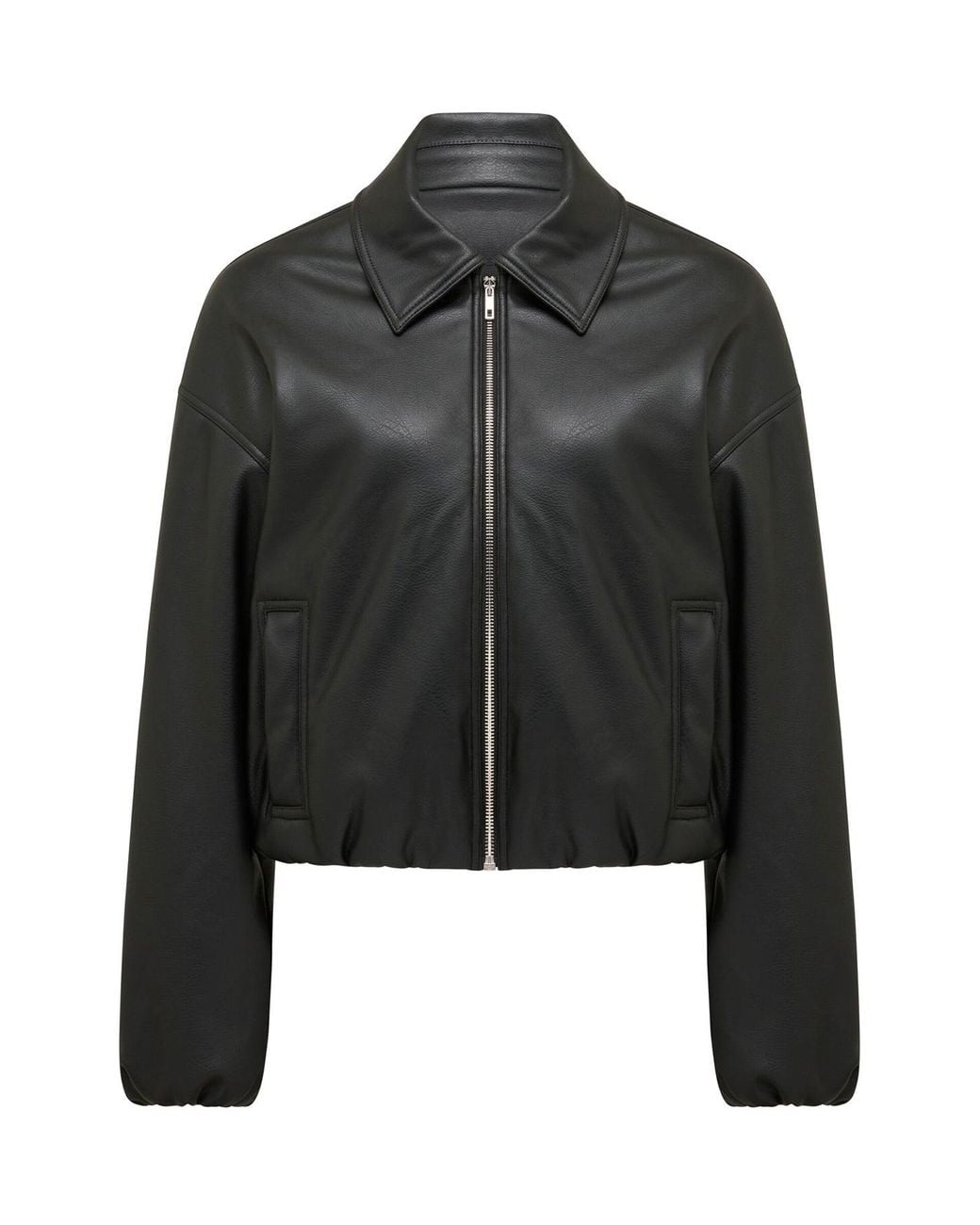 Forever New Black Mattie Cropped Bomber Jacket