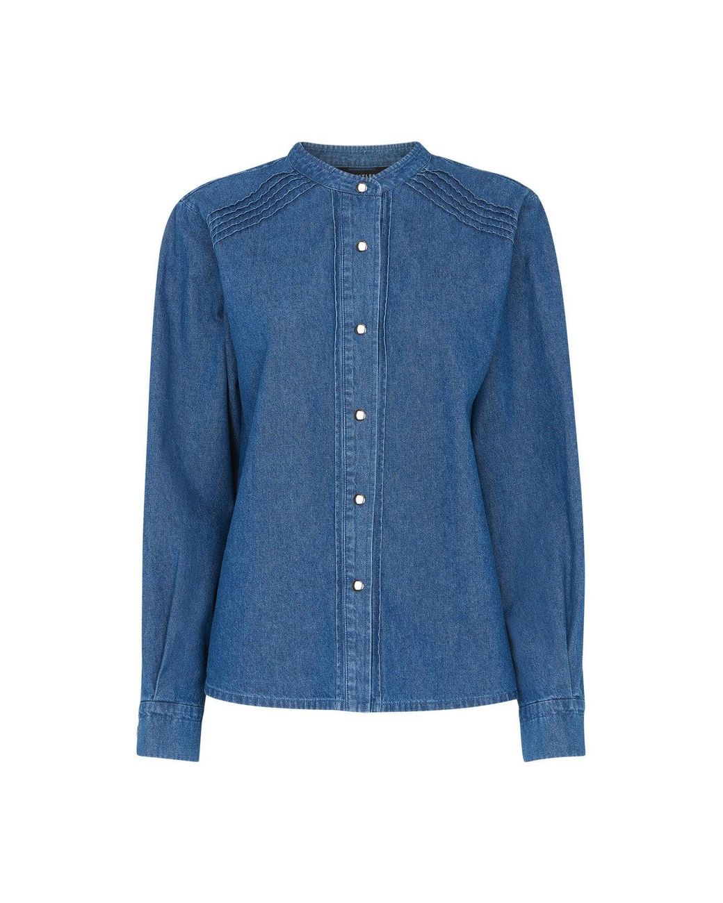 Whistles Blue Women's Pintuck Detail Denim Shirt
