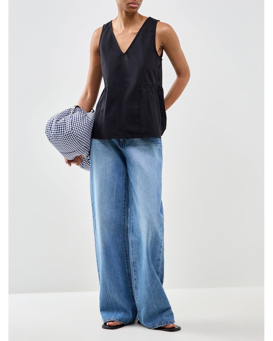 SELECTED Blue Blair Sleeveless Peplum Top