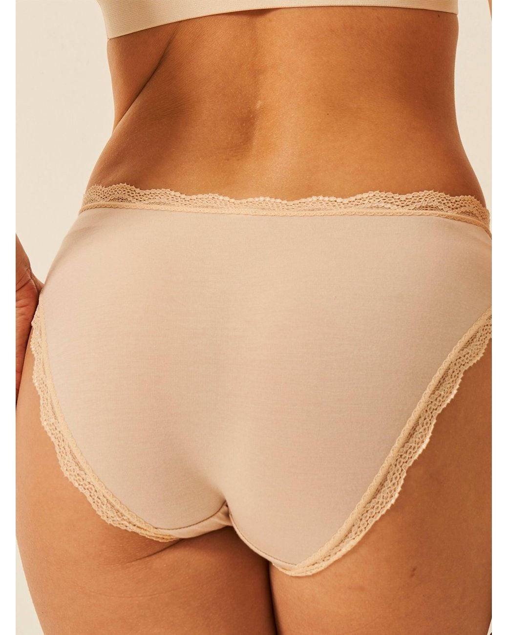 Stripe & Stare White Original Knicker 4 Pack Nude