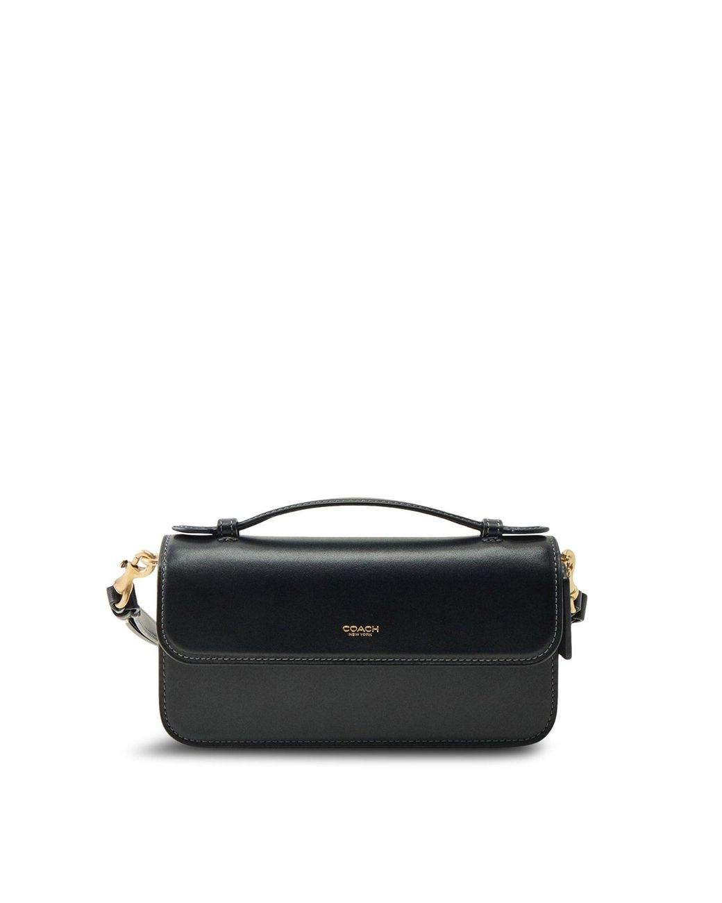 COACH Black Elora Refined Calf Top Handle Crossbody Bag