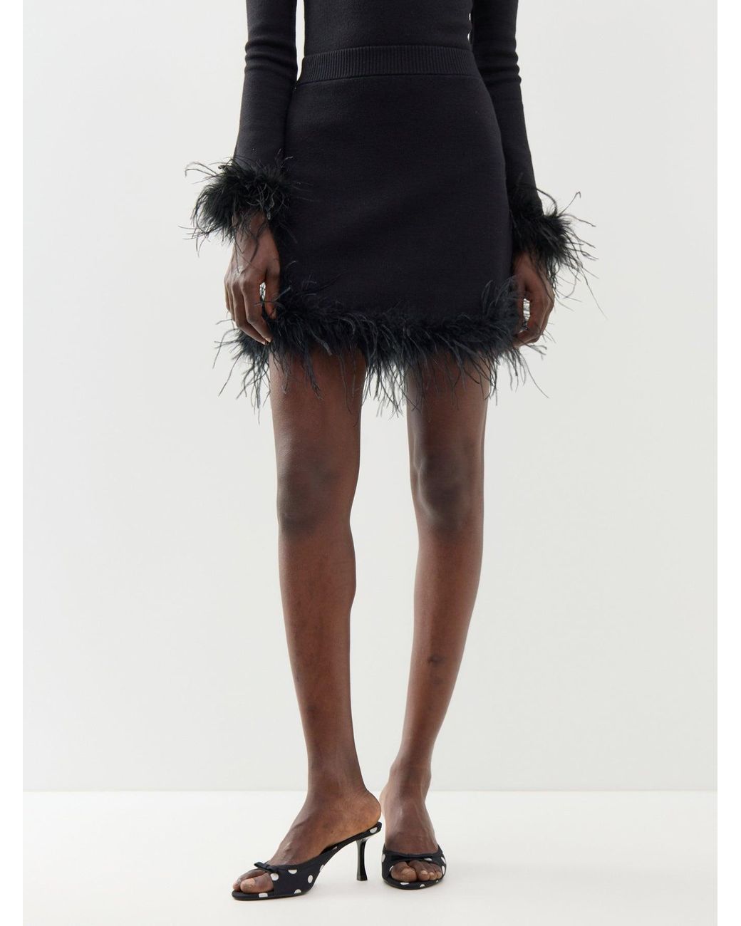 Never Fully Dressed Black Feather Skirt –
