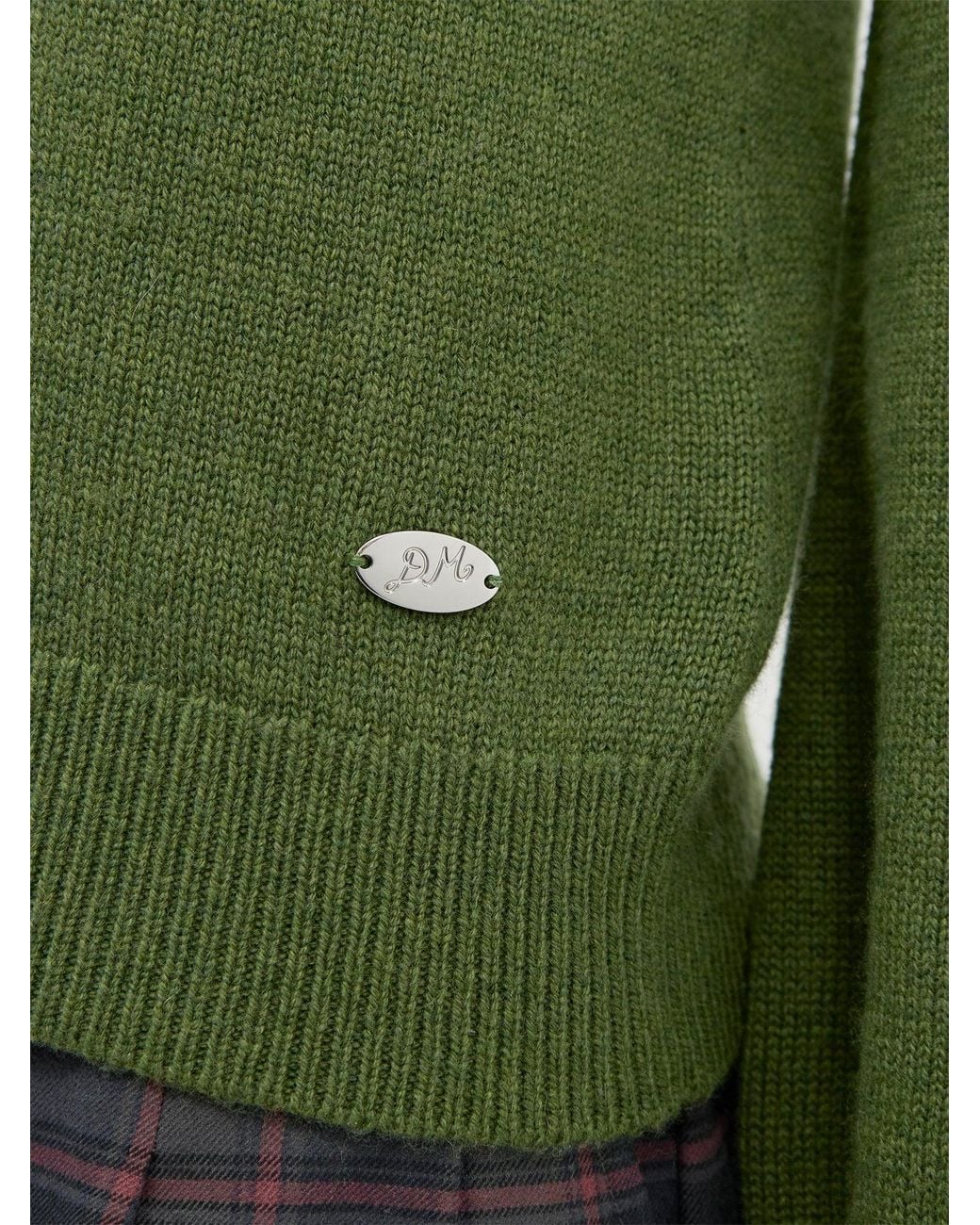 Damson Madder Green Marla Wool & Cashmere Blend Cardigan