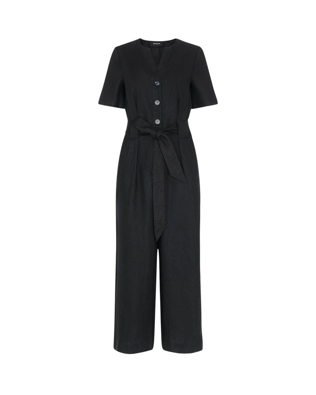 Whistles Black Fiona Button Jumpsuit