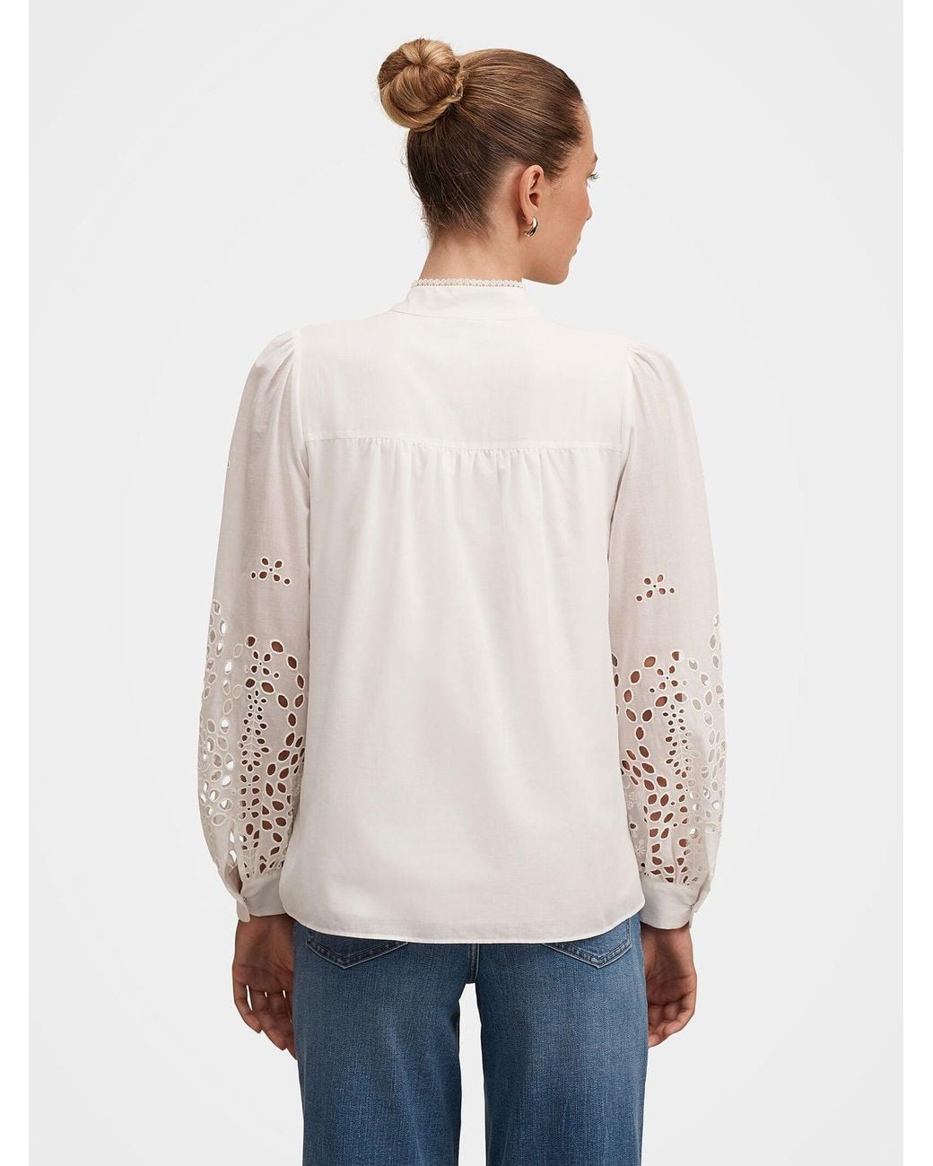 Forever New White Sutton Embroidered Detail Blouse