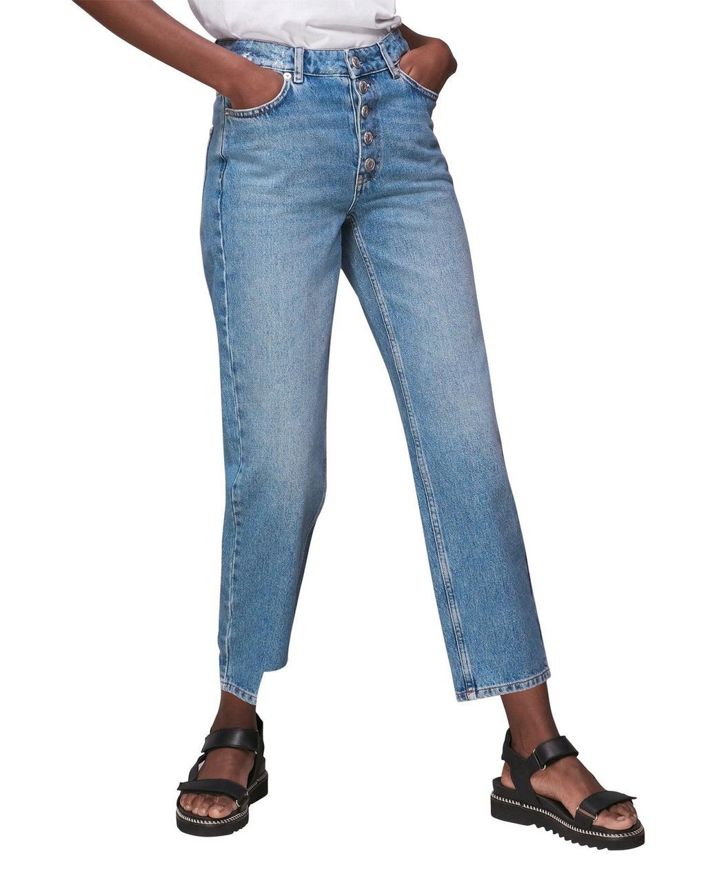 Whistles Blue Women's Hollie Button Front Jean