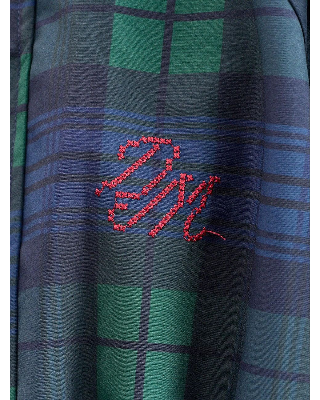 Damson Madder Blue Liu Check Hooded Showerproof Raincoat