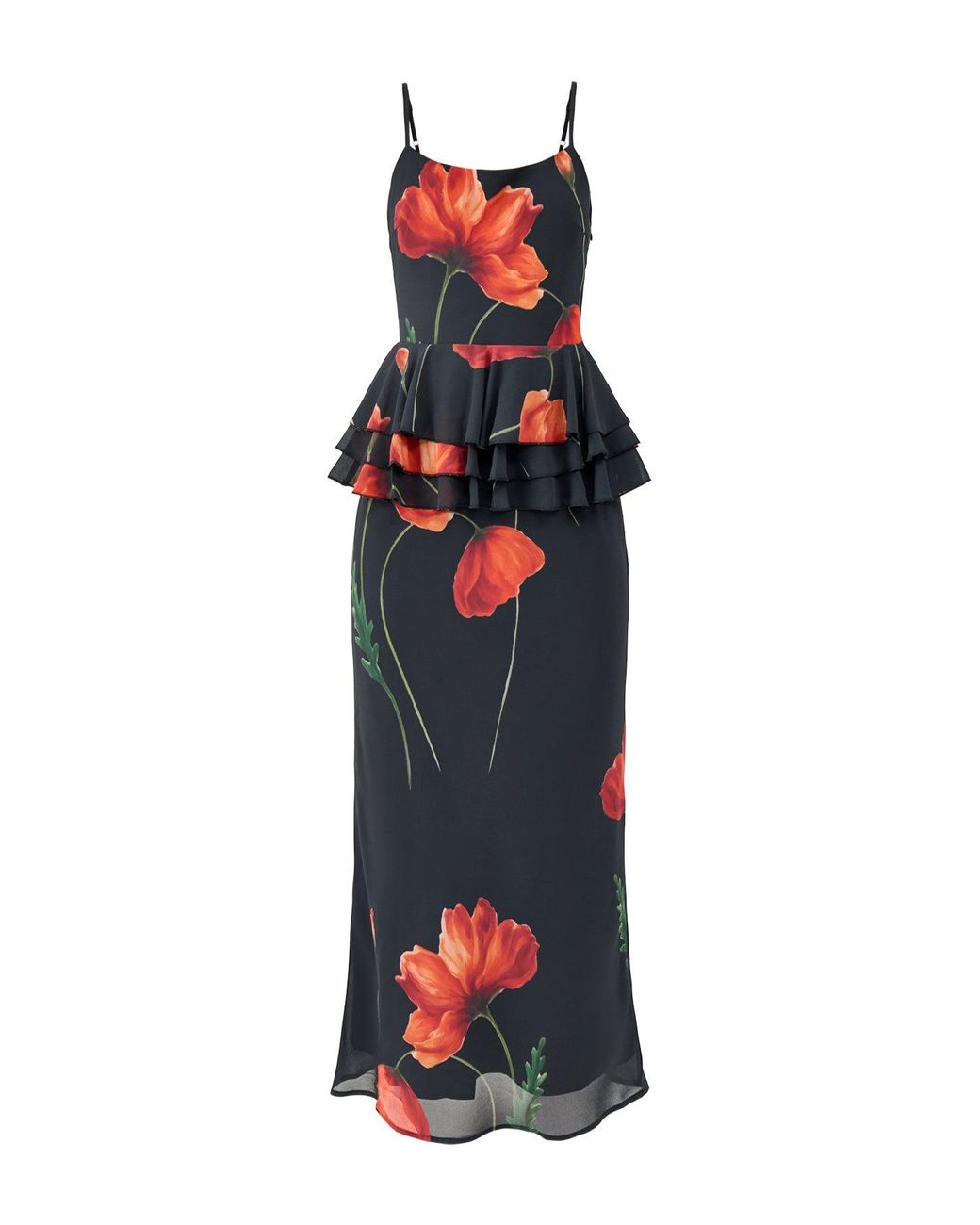 Pretty Lavish Multicolor Rosie Peplum Ruffle Midaxi Dress