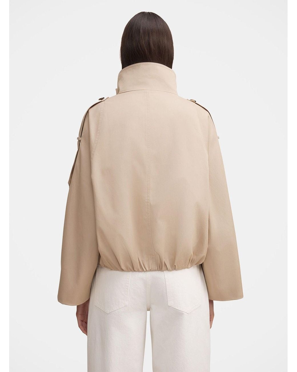 Forever New Natural Billie Funnel Neck Short Trench Coat