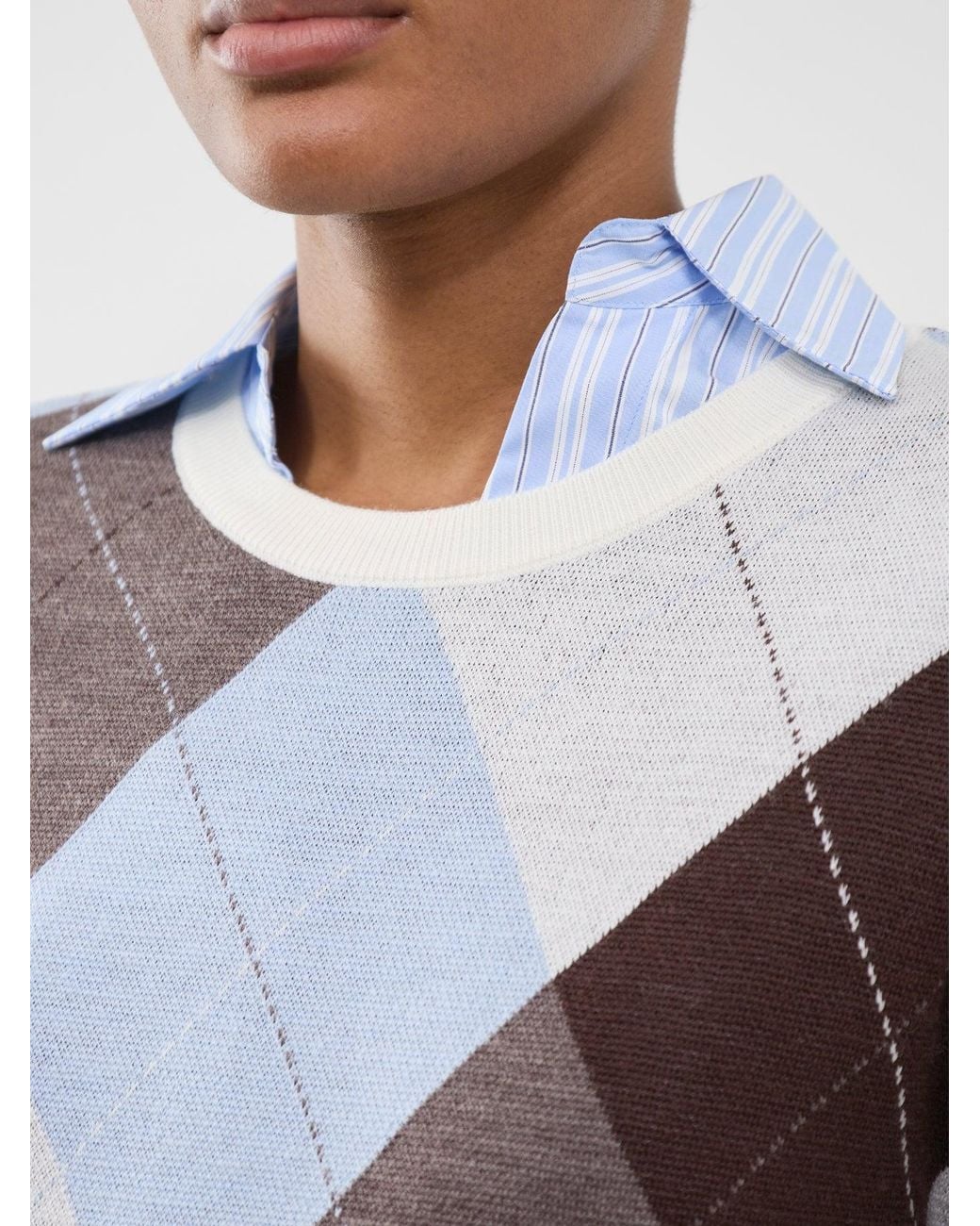 SELECTED Multicolor Thea Argyle Crew Neck Jumper
