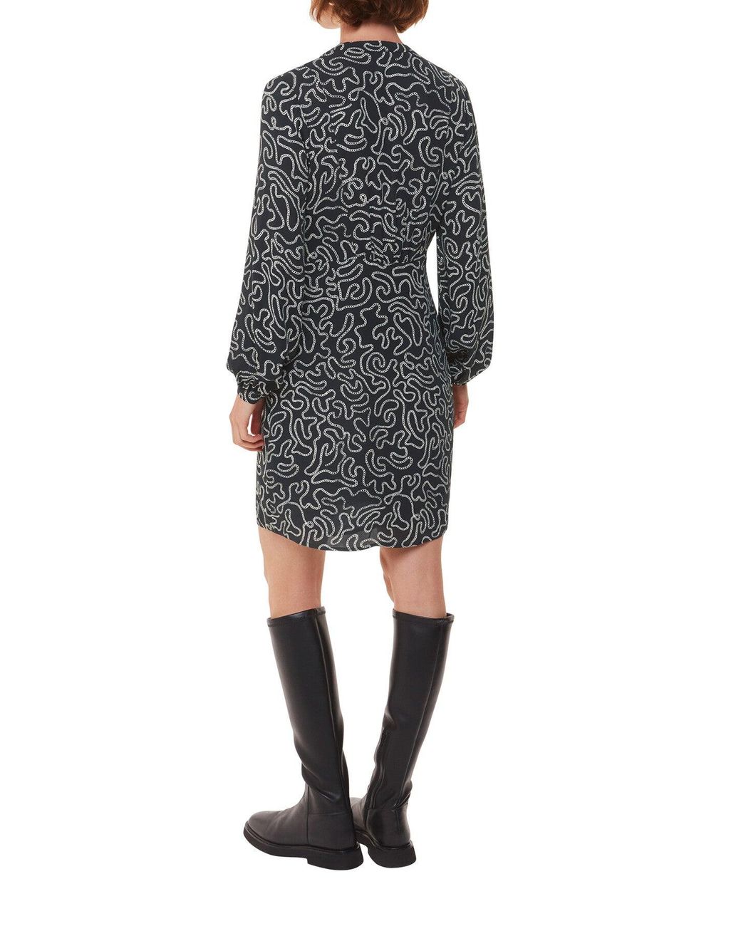 Whistles Gray Women's Chain Print Flippy Dress