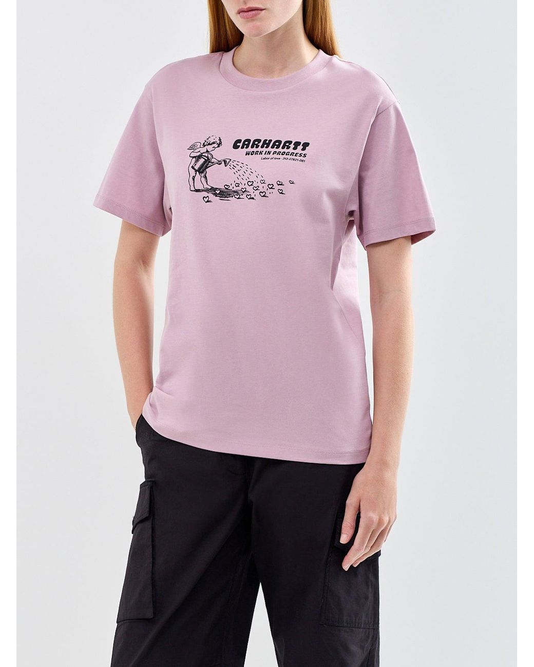 Carhartt Pink Bumper Sticker Graphic T-Shirt for men