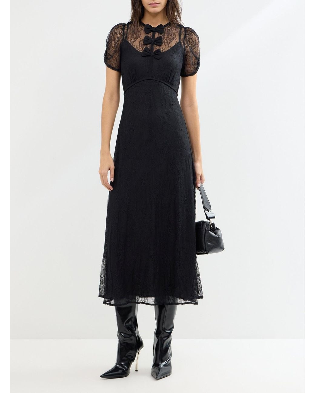 Nobody's Child Black Una Midi Dress