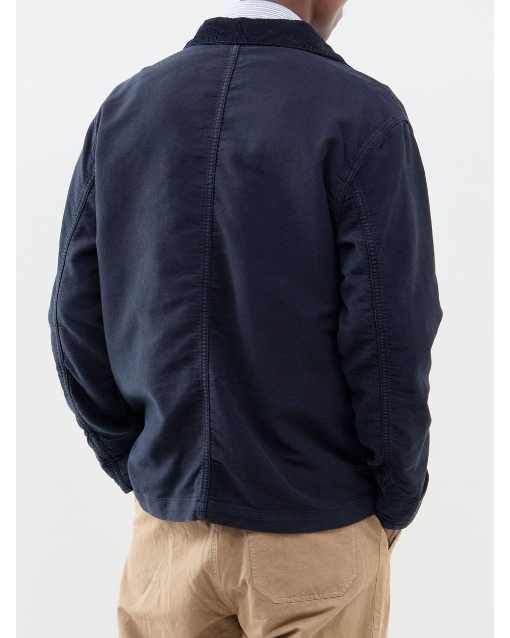 Hartford Blue Bush Moleskin Jacket for men