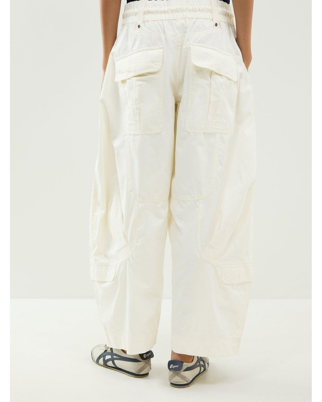 Free People White Onset Parachute Trousers