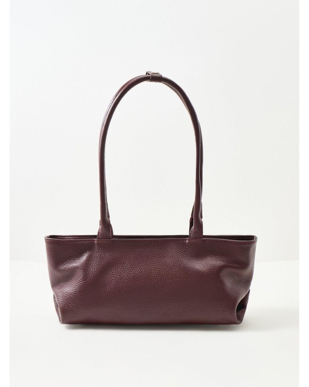Marlon White Bacil Long Handle Leather Shoulder Bag