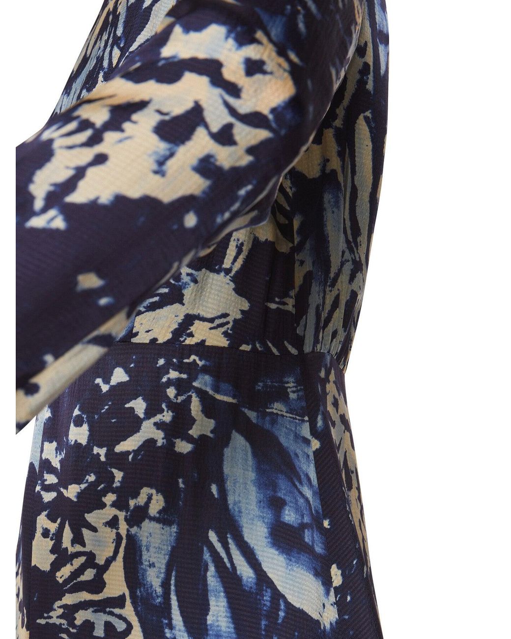 Whistles Blue Women's Dazzled Floral Satin Dress