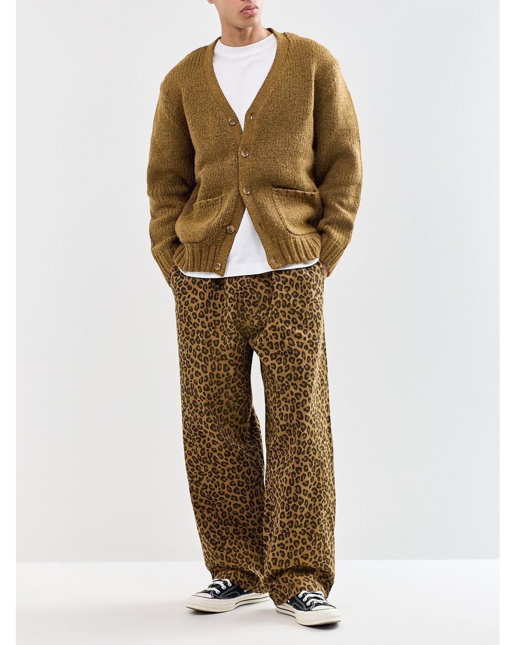 Service Works Green Organic Leopard Easy Chef Trousers for men