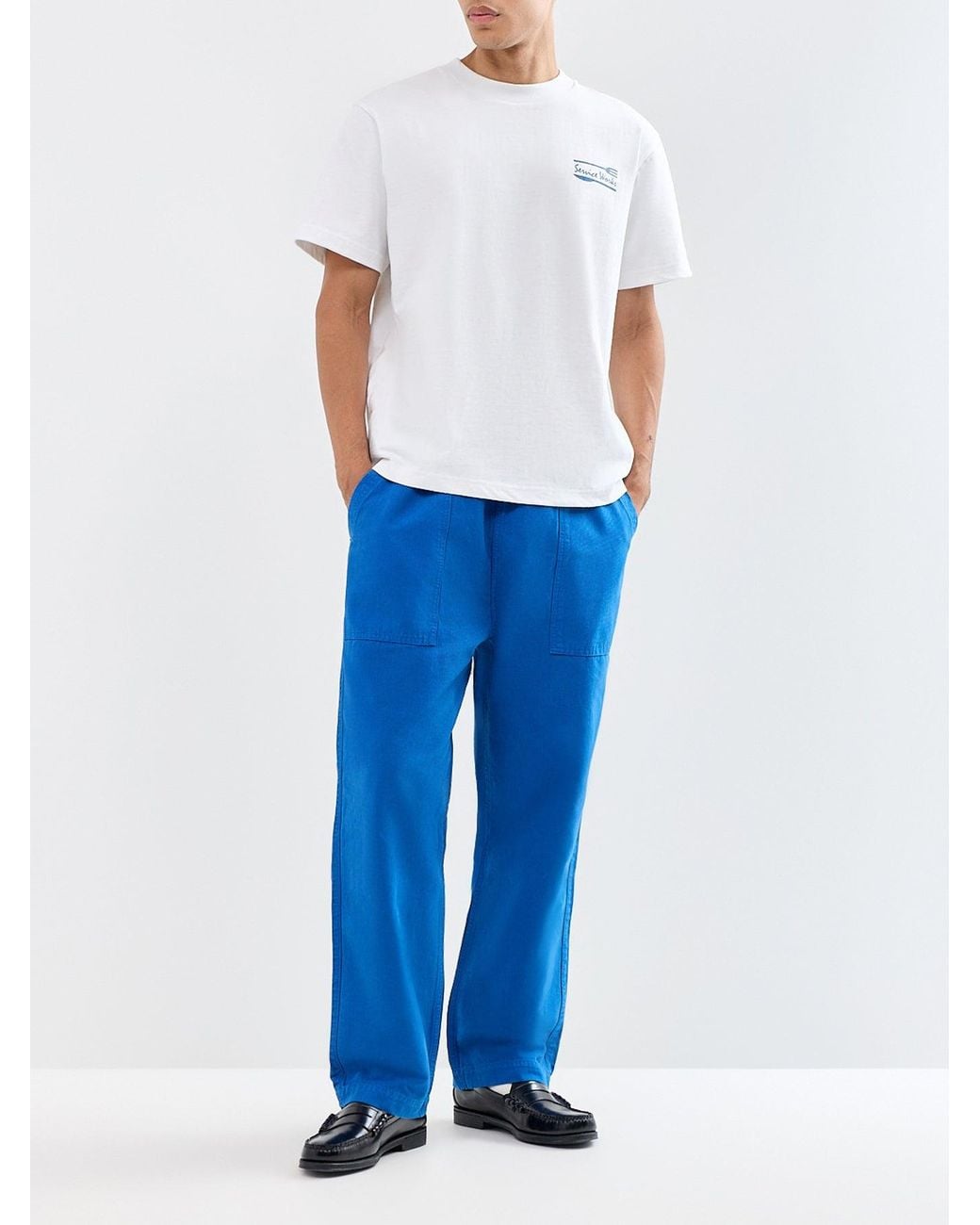 Service Works Blue Organic Classic Chef Trousers for men
