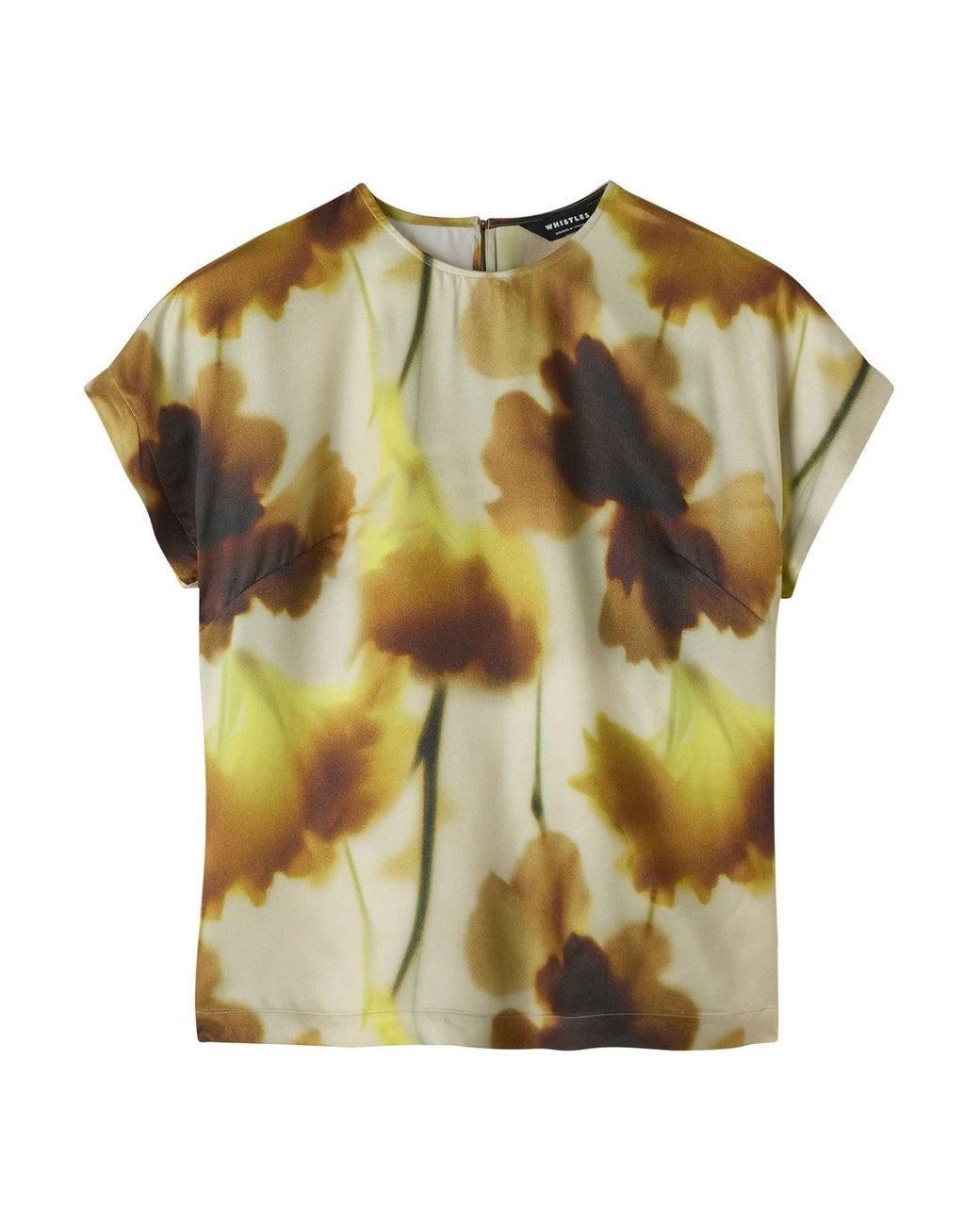 Whistles Green Floral Stem Blouse, Viscose