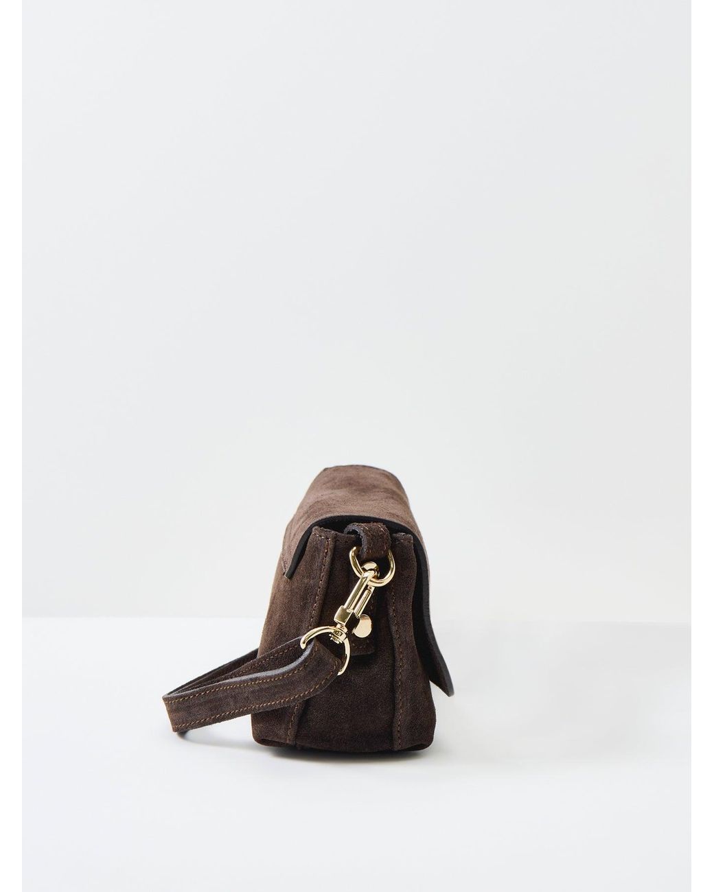 Apatchy London White Maisie Mini Suede Shoulder Bag