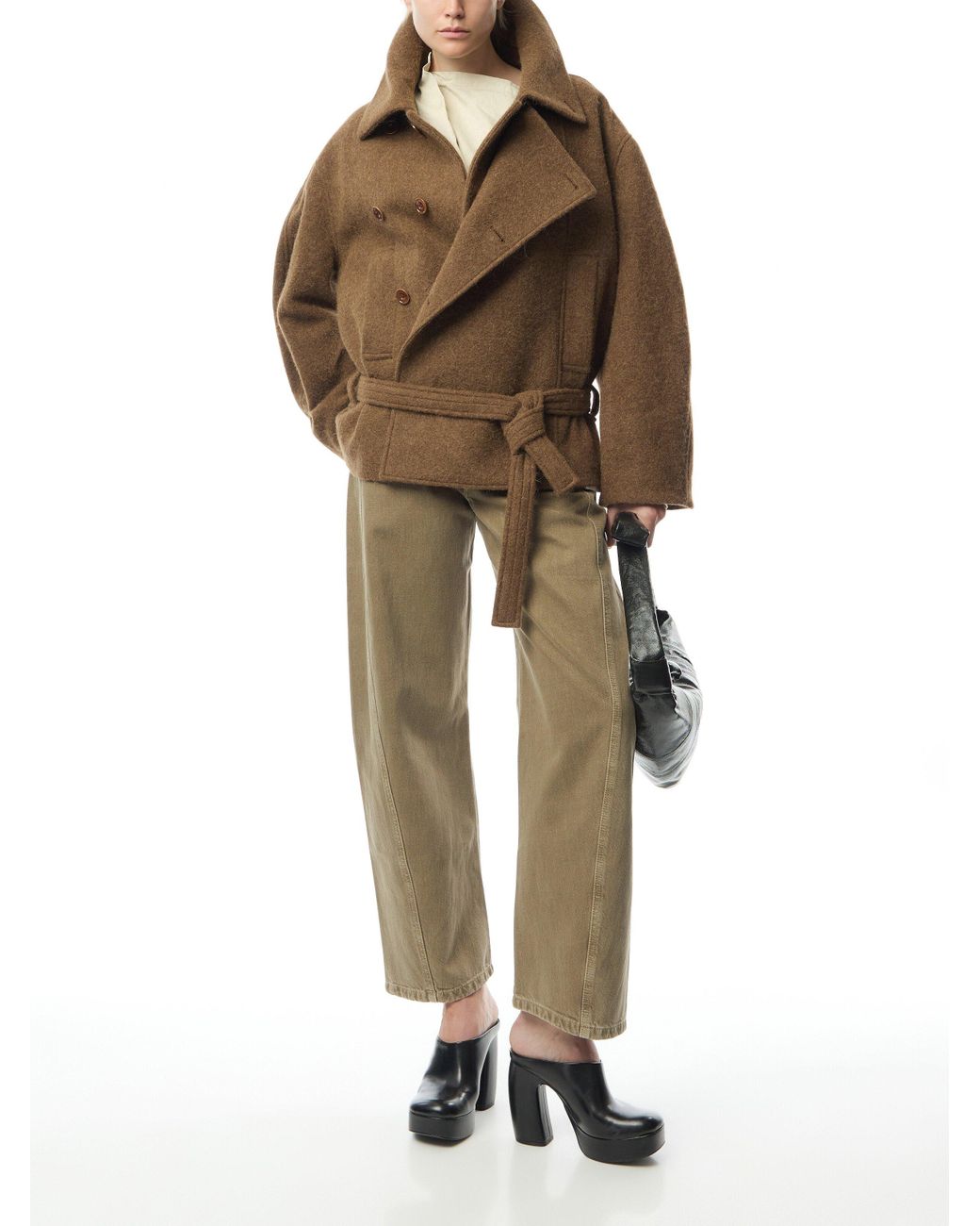 Lemaire Women's Short Asymmetrical Bathrobe Coat in Brown | Lyst UK Lemaire Women's Short Asymmetrical Bathrobe Coat in Brown | Lyst UK
