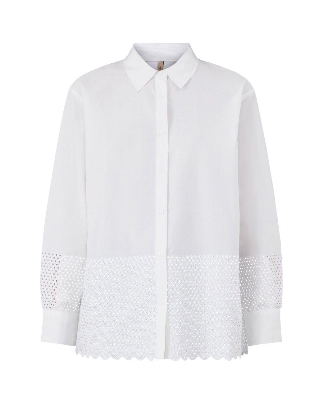 Soya Concept White Hakima 1 Perforated Detail Shirt