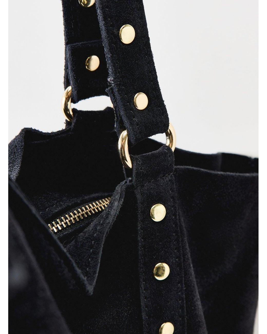 Marlon Black Cornelle Studded Suede Tote Bag