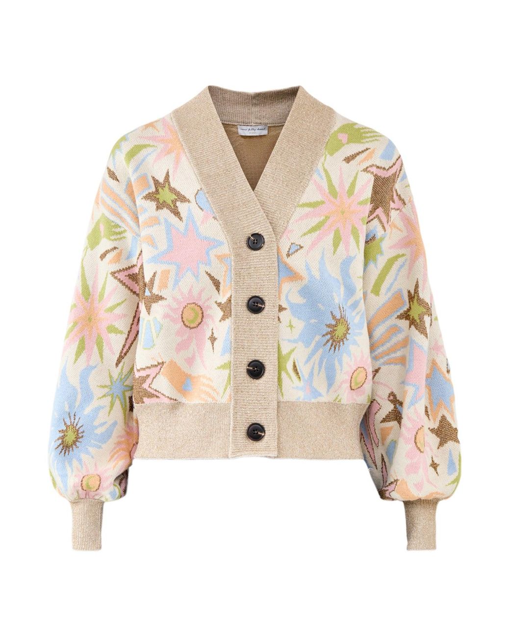 Never Fully Dressed Natural Star Jacquard Knit Bomber