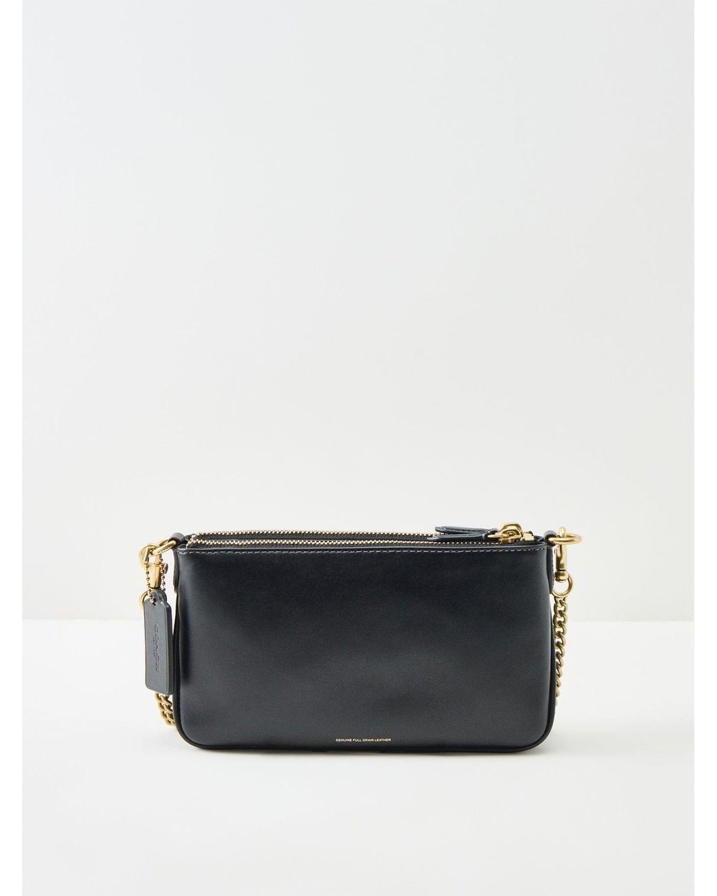 COACH Black Audrey Refined Calf Crossbody Bag