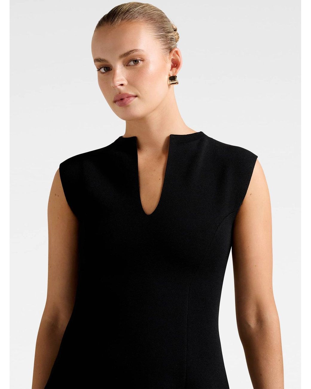 Forever New Black Katerina Crepe Knitted Mini Dress