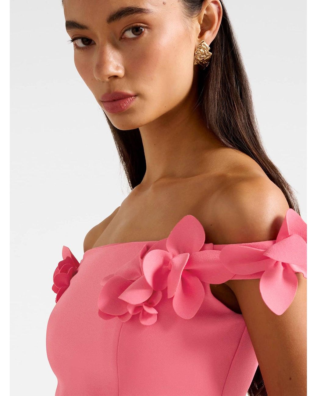 Forever New Pink Faye Applique Bardot Top
