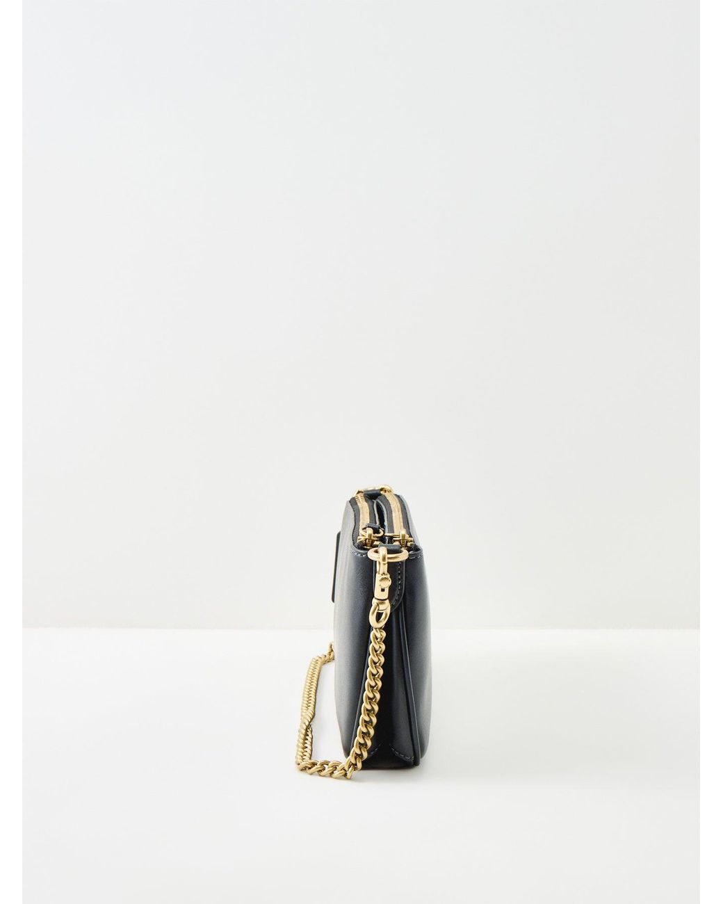 COACH Black Audrey Refined Calf Crossbody Bag