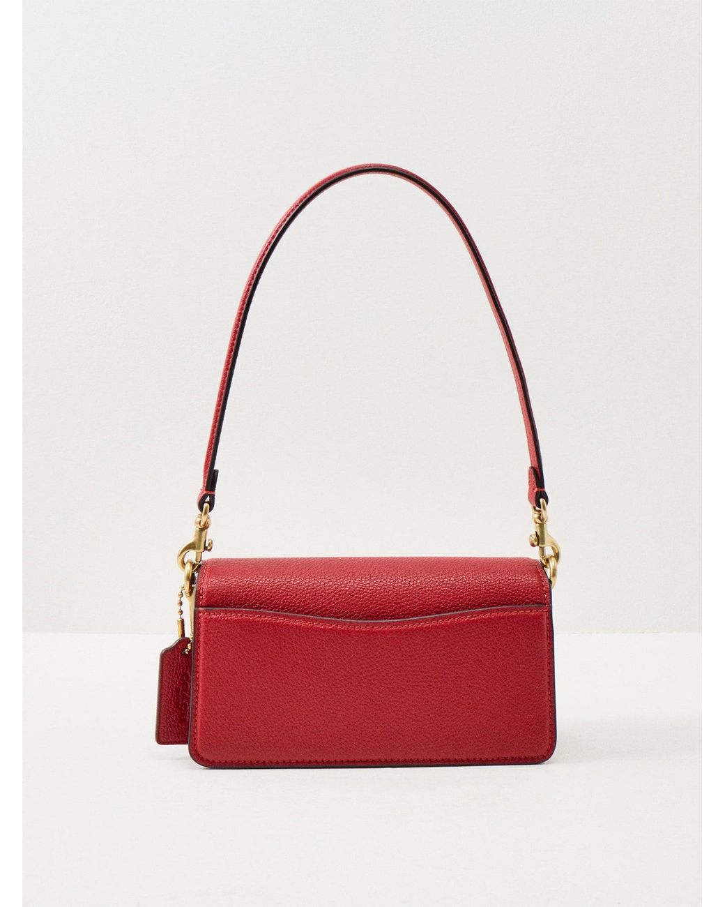 COACH Red Polished Pebble Tabby Shoulder Bag B4 Poppy