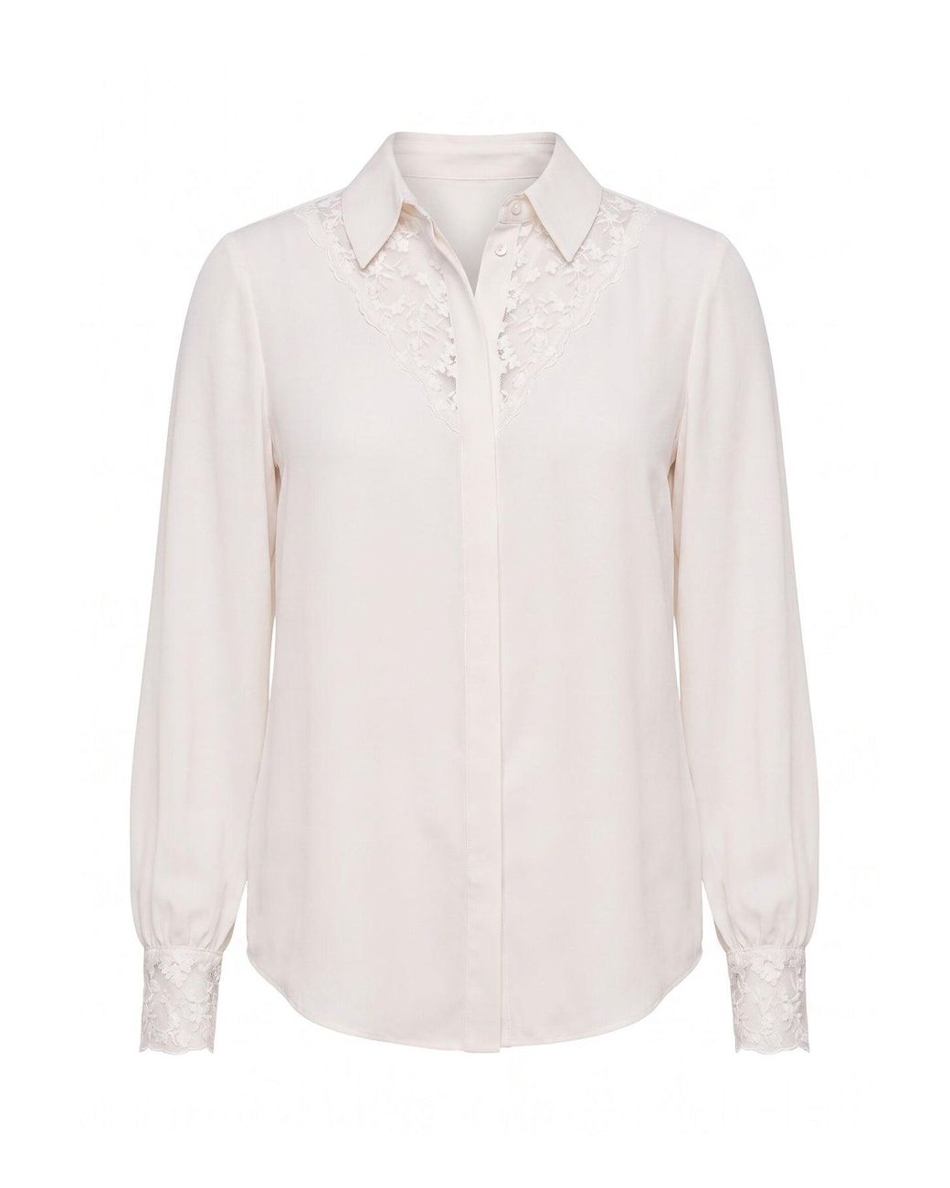 Forever New White Hannah Lace Trim Shirt