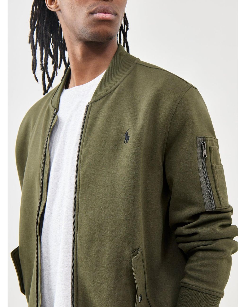 Polo Ralph Lauren Green Double Knit Bomber Jacket for men