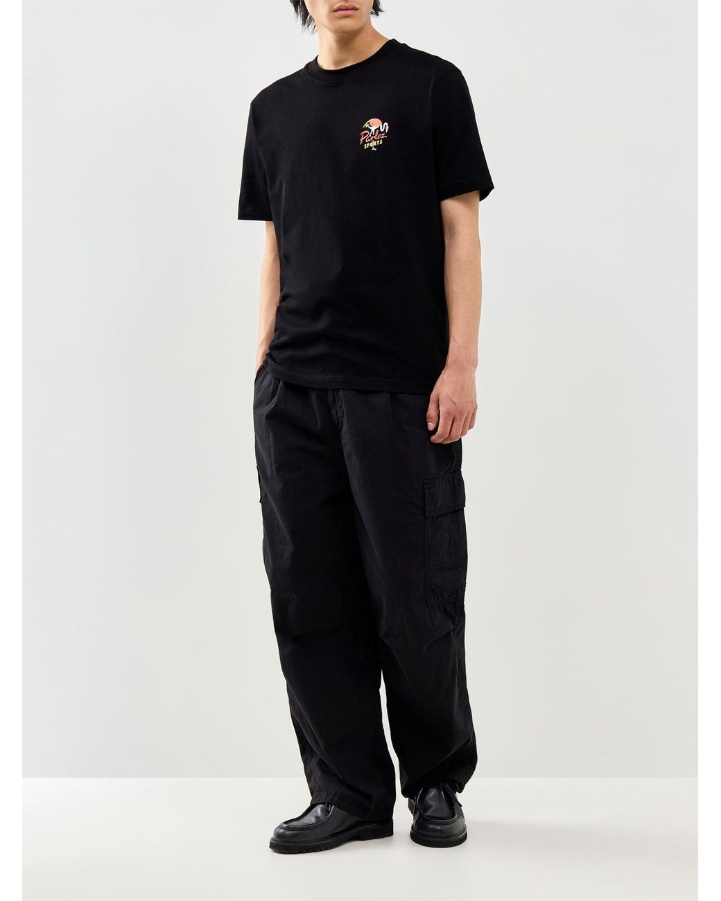 Parlez Black Marion Graphic T-Shirt for men