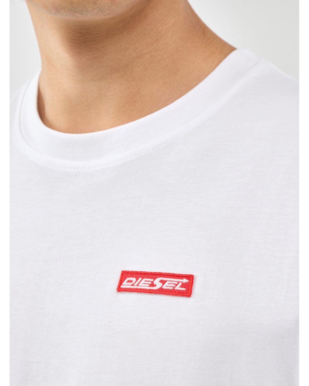 DIESEL White Logo T-Shirt for men