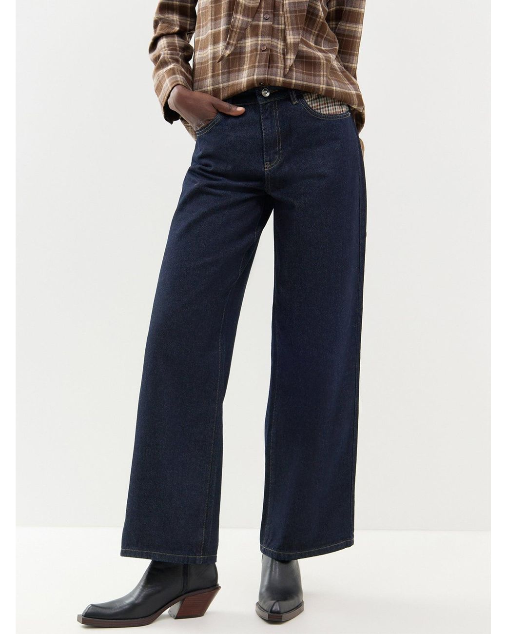 ONLY Blue Wide Leg Denim Jeans