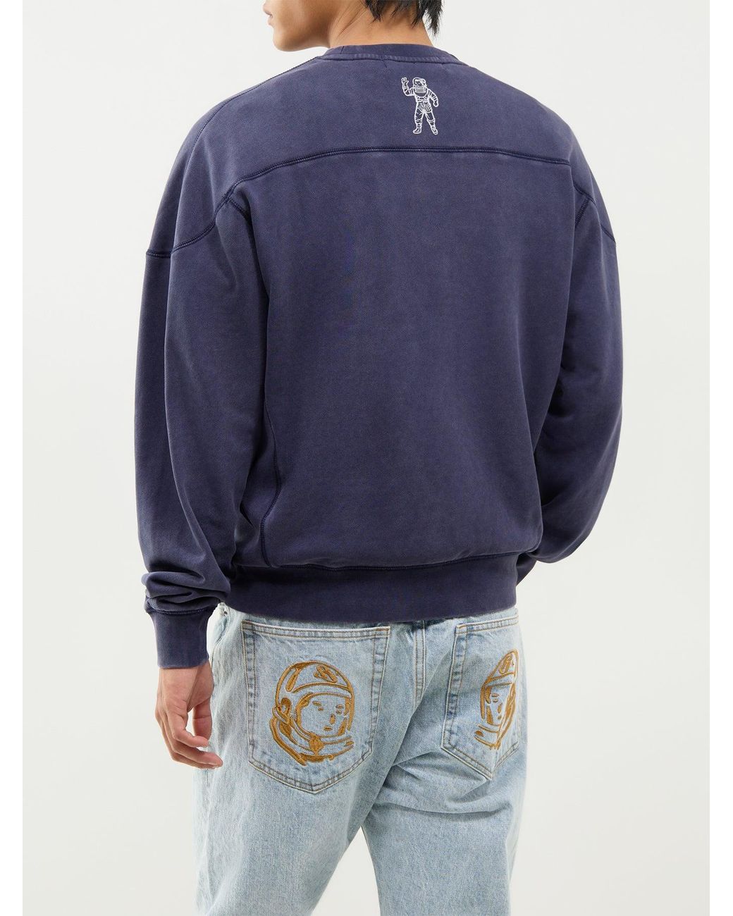 BBCICECREAM Blue Washed Arch Logo Sweatshirt for men