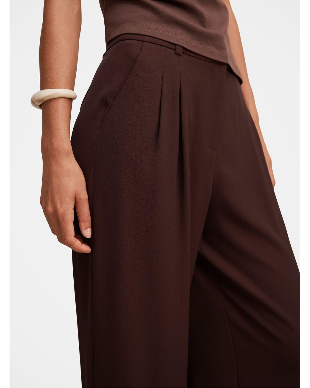 Forever New Brown Dani Straight Leg Tailored Trousers