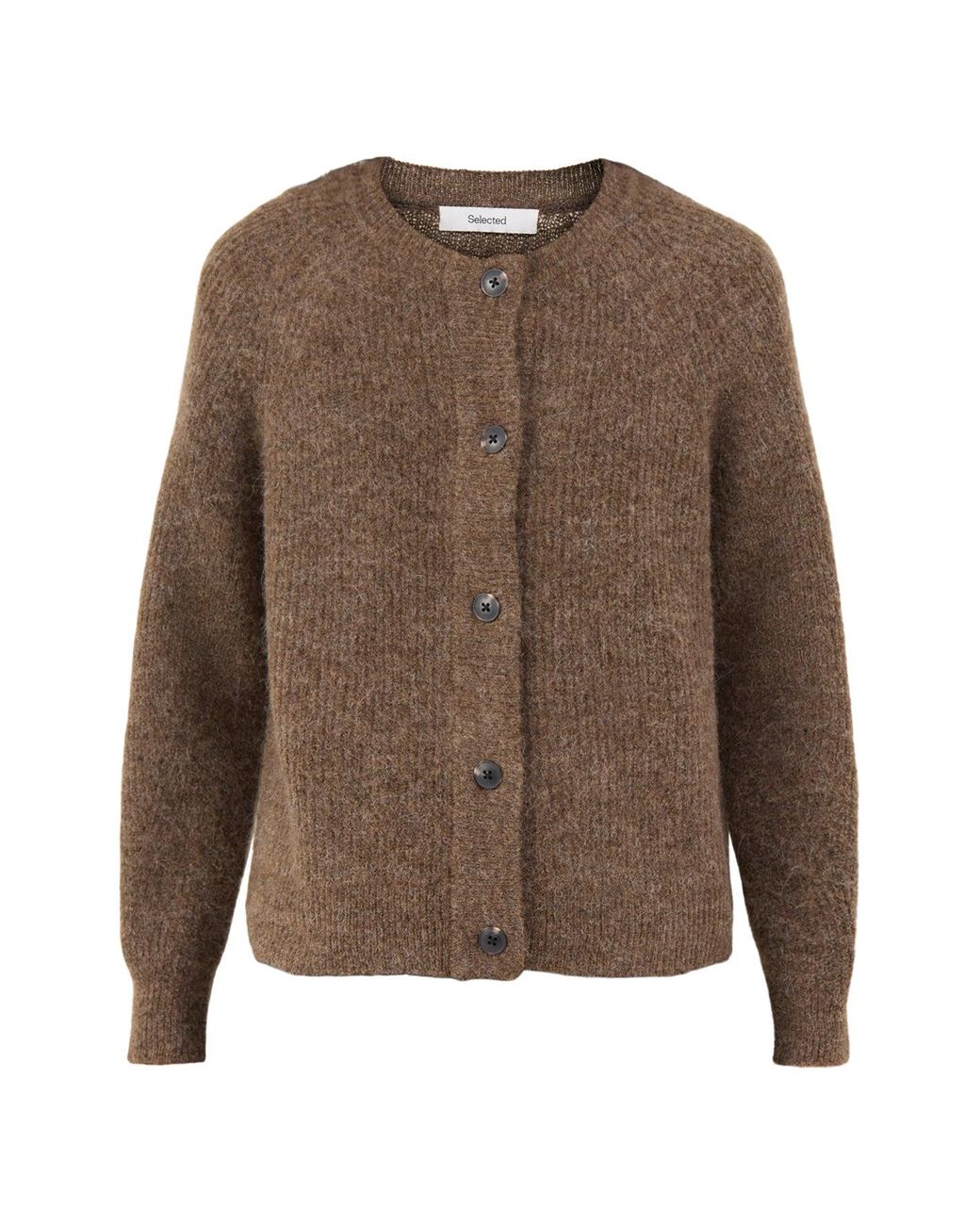 SELECTED Brown Lulu Knit Short Cardigan
